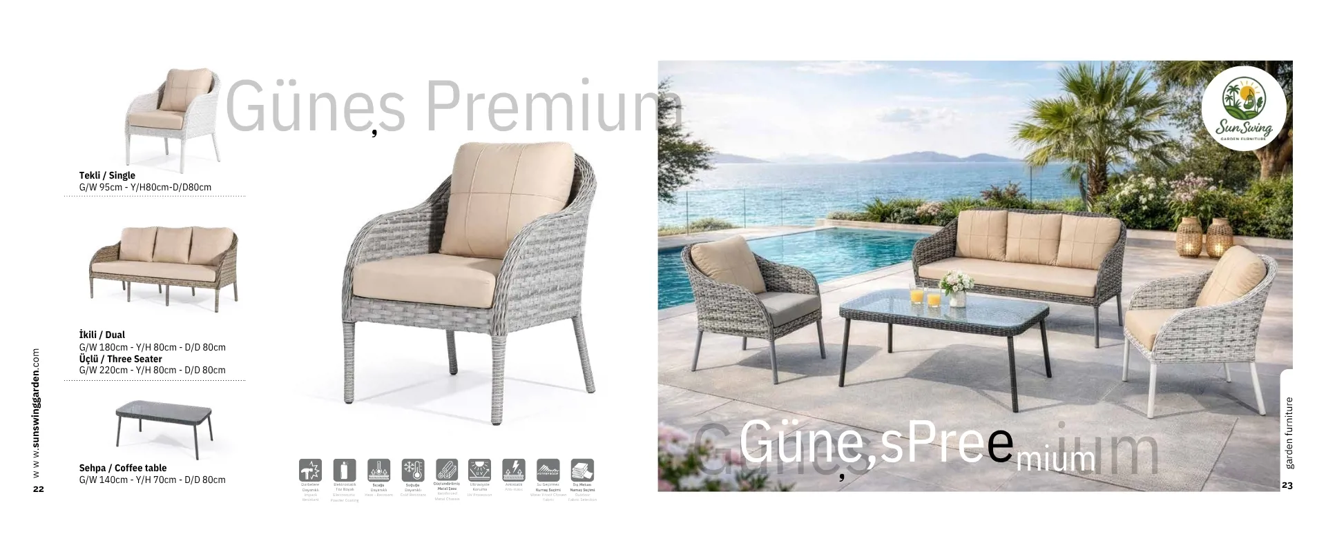 Güneş Premium Bahçe Takımı