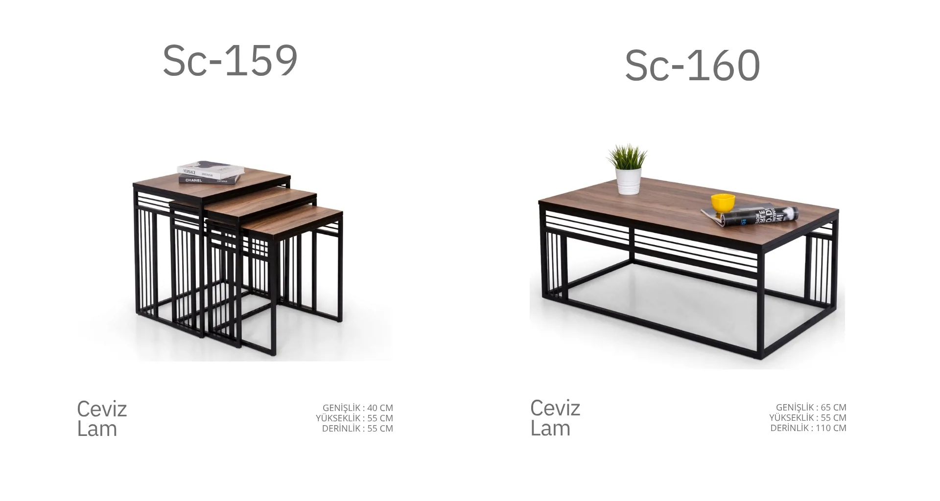 Sc-159 ve Sc-160 Ceviz Lam Sehpa