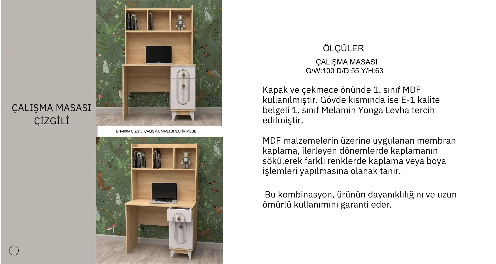 Çizgili Çalışma Masası