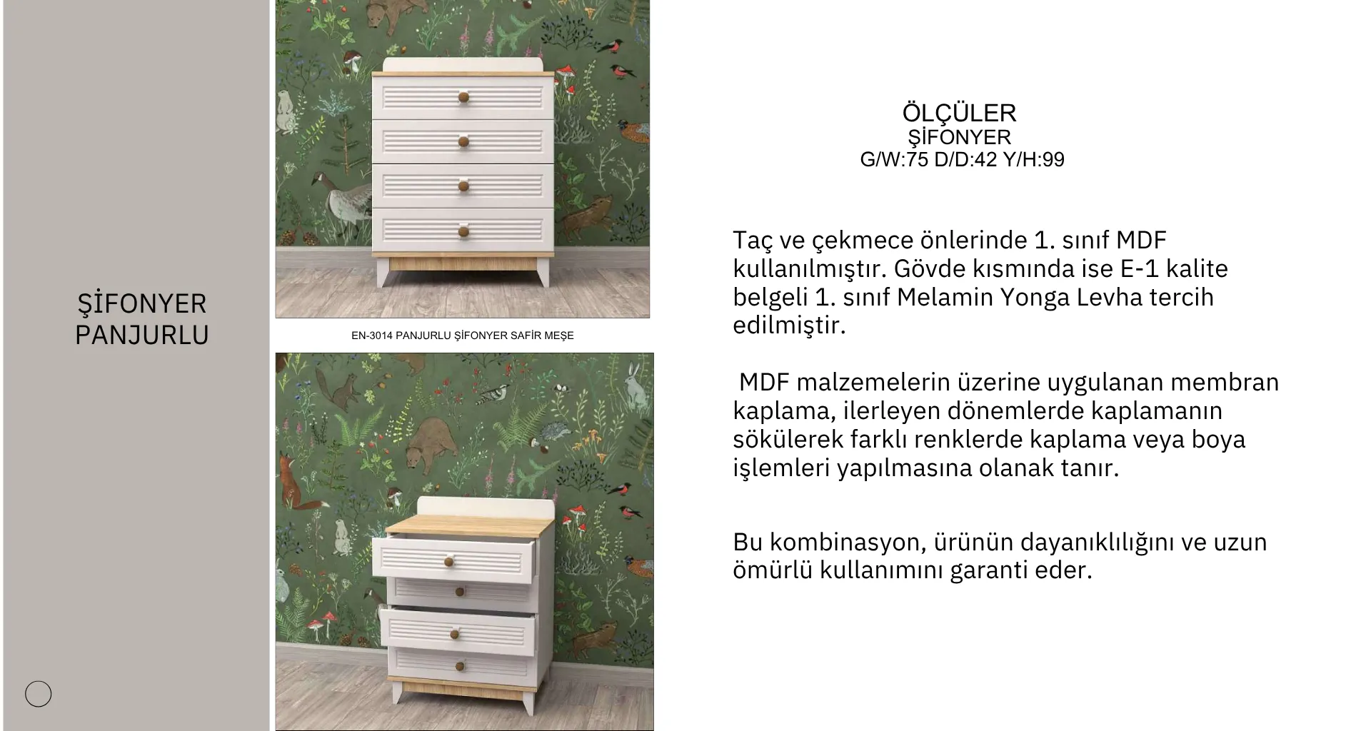 Panjurlu Şifonyer